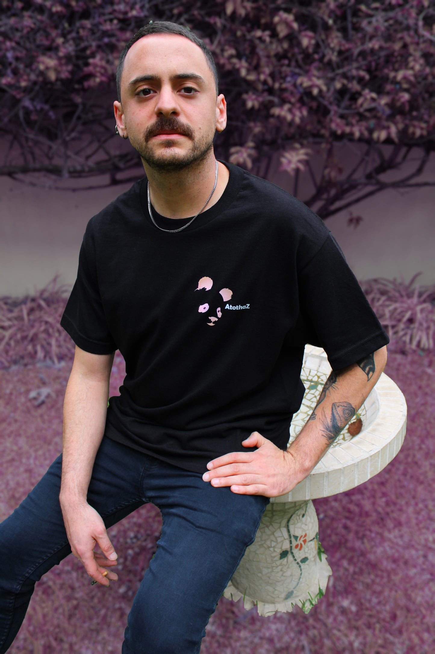 A to tha Z® Skateboards Panda T-Shirt - Jet Black